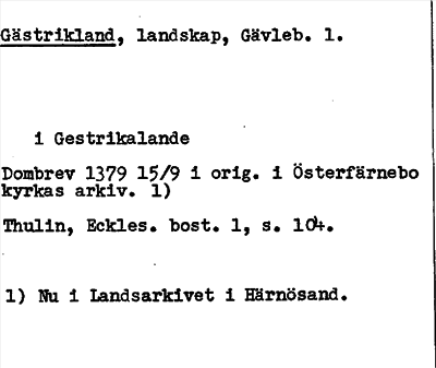Bild på arkivkortet för arkivposten Gästrikland