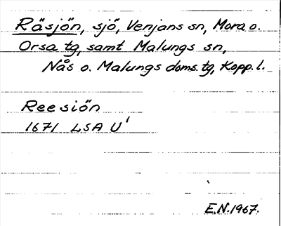 Bild på arkivkortet för arkivposten Räsjön