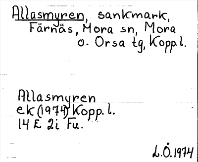 Bild på arkivkortet för arkivposten Allasmyren