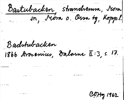 Bild på arkivkortet för arkivposten Bastubacken