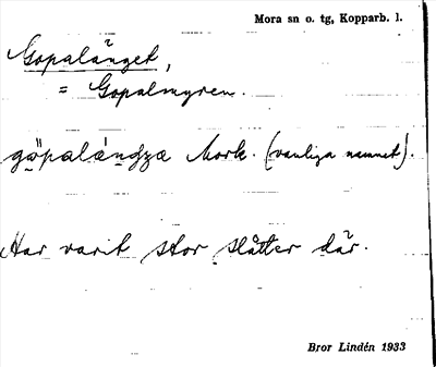 Bild på arkivkortet för arkivposten Gopalänget