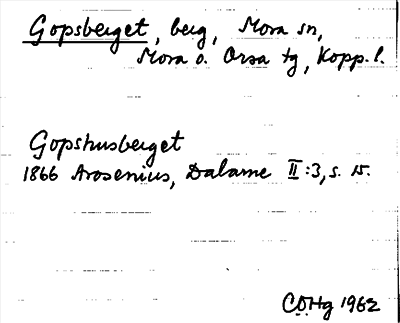 Bild på arkivkortet för arkivposten Gopsberget