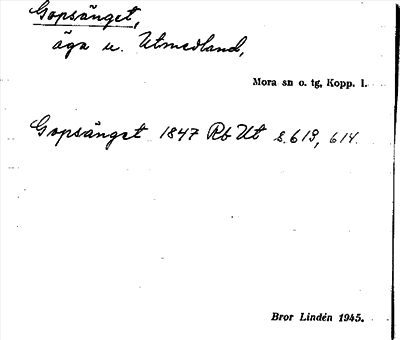 Bild på arkivkortet för arkivposten Gopsänget