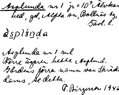 Bild på arkivkortet för arkivposten Asplunda