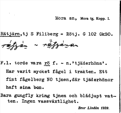 Bild på arkivkortet för arkivposten Rätjärn