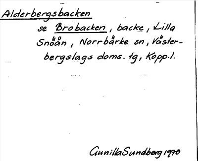 Bild på arkivkortet för arkivposten Alderbergsbacken, se Brobacken