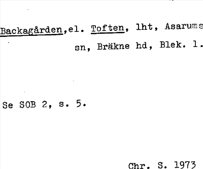 Bild på arkivkortet för arkivposten Backagården