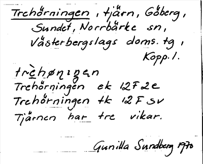 Bild på arkivkortet för arkivposten Trehörningen