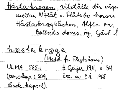 Bild på arkivkortet för arkivposten Hästakrogen