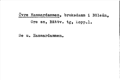 Bild på arkivkortet för arkivposten Övre Hammardammen