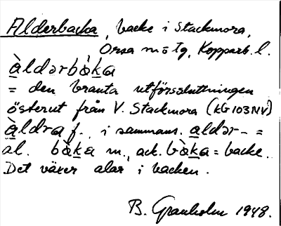 Bild på arkivkortet för arkivposten Alderbacka