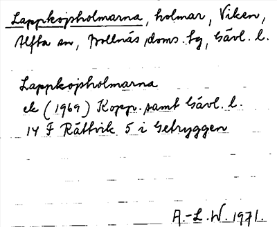 Bild på arkivkortet för arkivposten Lappkojsholmarna