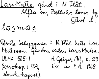 Bild på arkivkortet för arkivposten Lars-Matts
