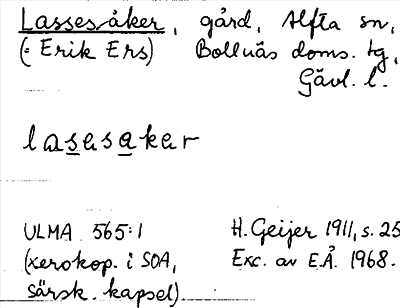 Bild på arkivkortet för arkivposten Lassesåker
