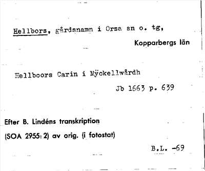Bild på arkivkortet för arkivposten Hellbors
