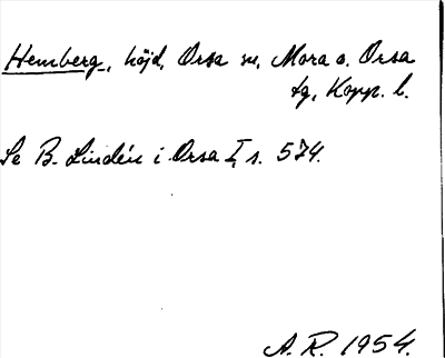 Bild på arkivkortet för arkivposten Hemberg