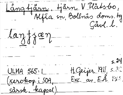 Bild på arkivkortet för arkivposten Långtjärn