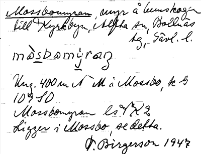 Bild på arkivkortet för arkivposten Mossbomyran