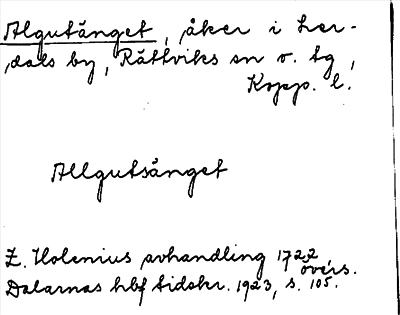 Bild på arkivkortet för arkivposten Algutänget