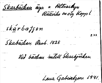 Bild på arkivkortet för arkivposten Skarbäcken