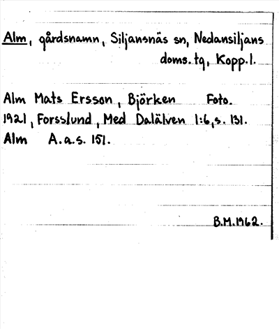 Bild på arkivkortet för arkivposten Alm