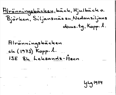Bild på arkivkortet för arkivposten Alrönningsbäcken