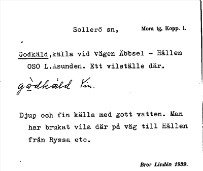 Bild på arkivkortet för arkivposten Godkäld