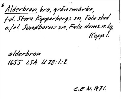 Bild på arkivkortet för arkivposten *Alderbron