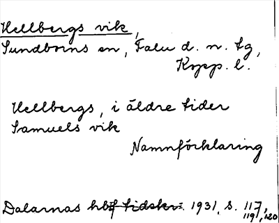 Bild på arkivkortet för arkivposten Hellbergs vik