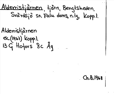 Bild på arkivkortet för arkivposten Alderristjärnen