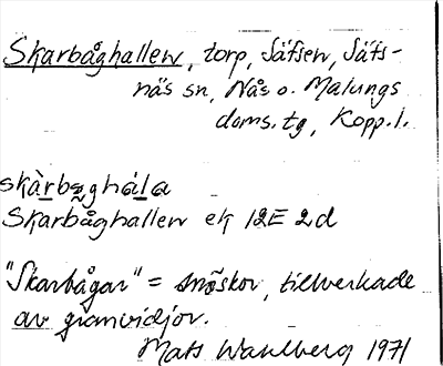 Bild på arkivkortet för arkivposten Skarbåghallen