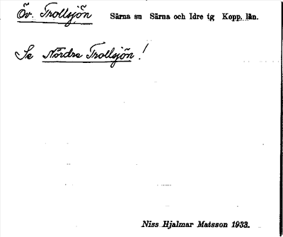 Bild på arkivkortet för arkivposten Övre Trollsjön, se NördreTrollsjön