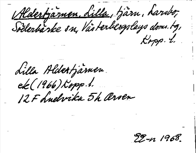 Bild på arkivkortet för arkivposten Aldertjärnen, Lilla