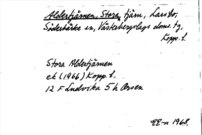 Bild på arkivkortet för arkivposten Aldertjärnen, Stora