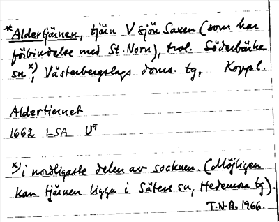 Bild på arkivkortet för arkivposten *Aldertjärnen