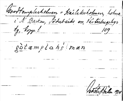 Bild på arkivkortet för arkivposten Goodtemplarholmen