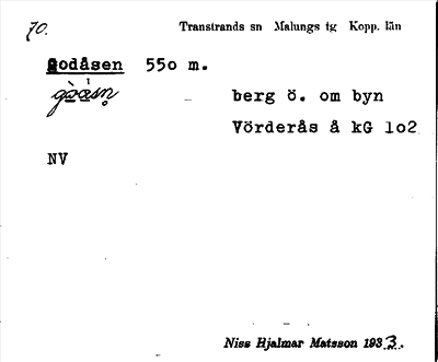 Bild på arkivkortet för arkivposten Godåsen