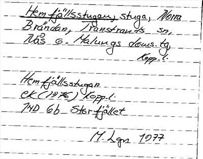 Bild på arkivkortet för arkivposten Hemfjällsstugan