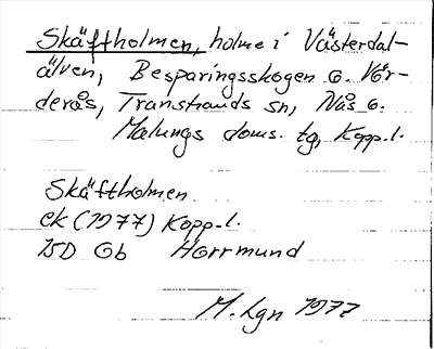 Bild på arkivkortet för arkivposten Skäftholmen