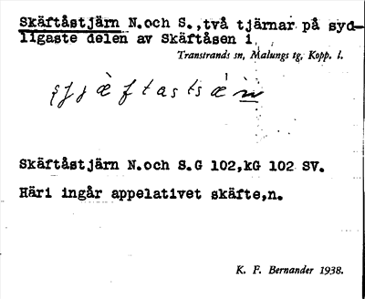 Bild på arkivkortet för arkivposten Skäftåstjärn