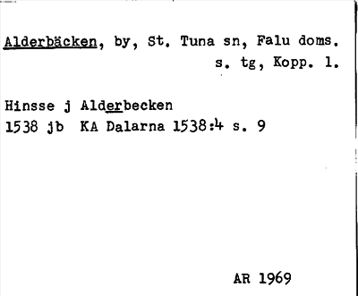 Bild på arkivkortet för arkivposten Alderbäcken