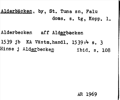 Bild på arkivkortet för arkivposten Alderbäcken
