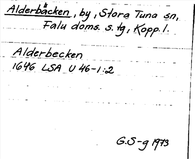 Bild på arkivkortet för arkivposten Alderbäcken