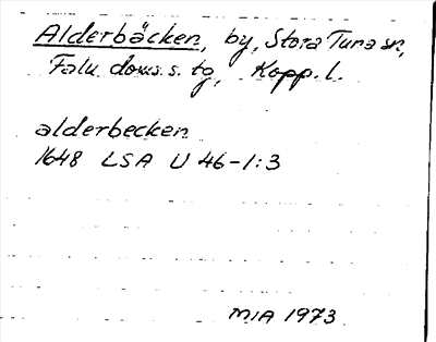 Bild på arkivkortet för arkivposten Alderbäcken