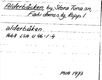 Bild på arkivkortet för arkivposten Alderbäcken