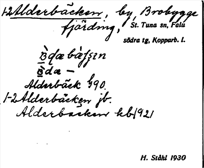 Bild på arkivkortet för arkivposten Alderbäcken