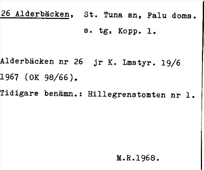 Bild på arkivkortet för arkivposten Alderbäcken