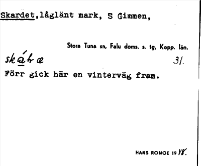 Bild på arkivkortet för arkivposten Skardet
