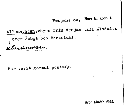 Bild på arkivkortet för arkivposten Allmanvägen