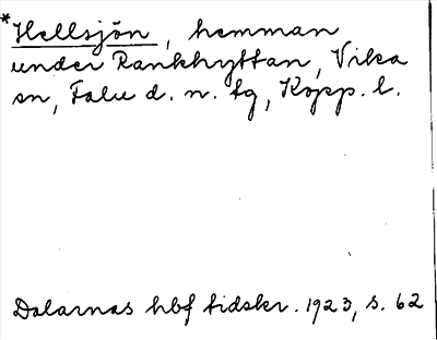 Bild på arkivkortet för arkivposten Hellsjön